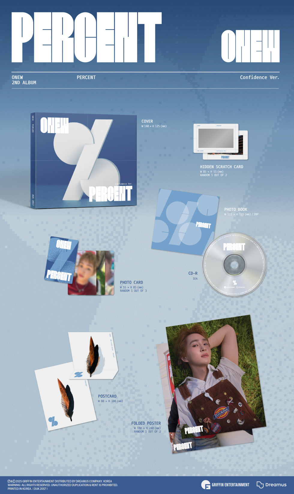 Onew (SHINee) - 2nd Album [Percent] Digipack Version (2 Versions).