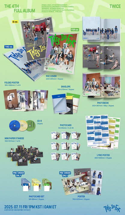 Twice - 4th Full Album [THIS IS FOR] (3 Versions)(POB - Photocard Set Included - Limited Quantity)