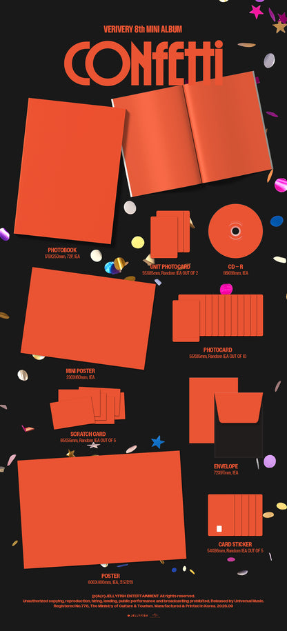 (PRE-ORDER 2026-09-07) VERIVERY 베리베리 - 8th Mini Album [CONFETTI] Photobook Version