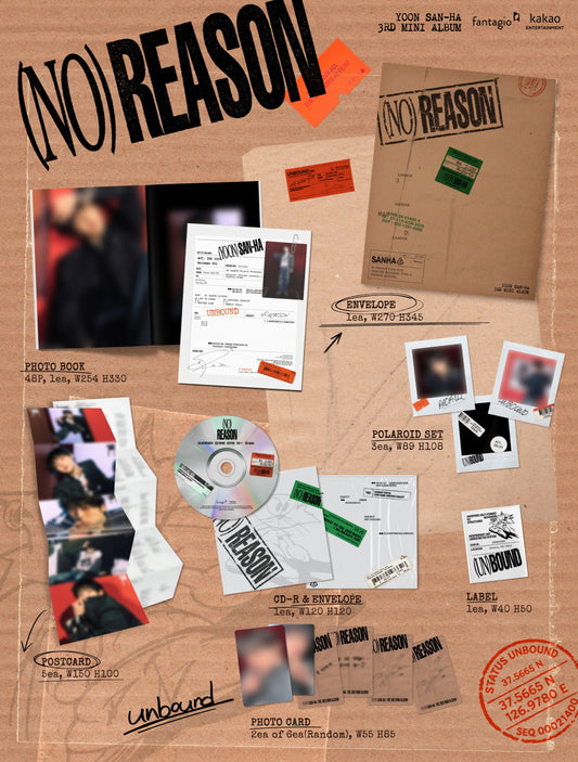 (PRE-ORDER 2026-05-21) YOON SAN-HA - 3rd Mini Album [NO REASON] (2 Versions) Random 1ea