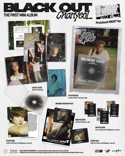 Chanyeol (EXO) 1st Mini Album Black Out Photobook Version (2 Versions).