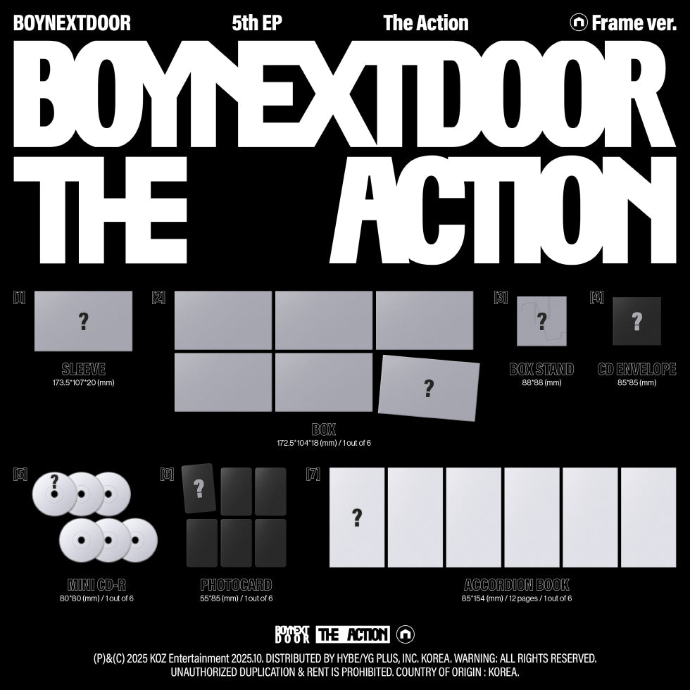 (PRE-ORDER 2025-10-20) BOYNEXTDOOR - 5th EP Album [The Action] Frame Version Random