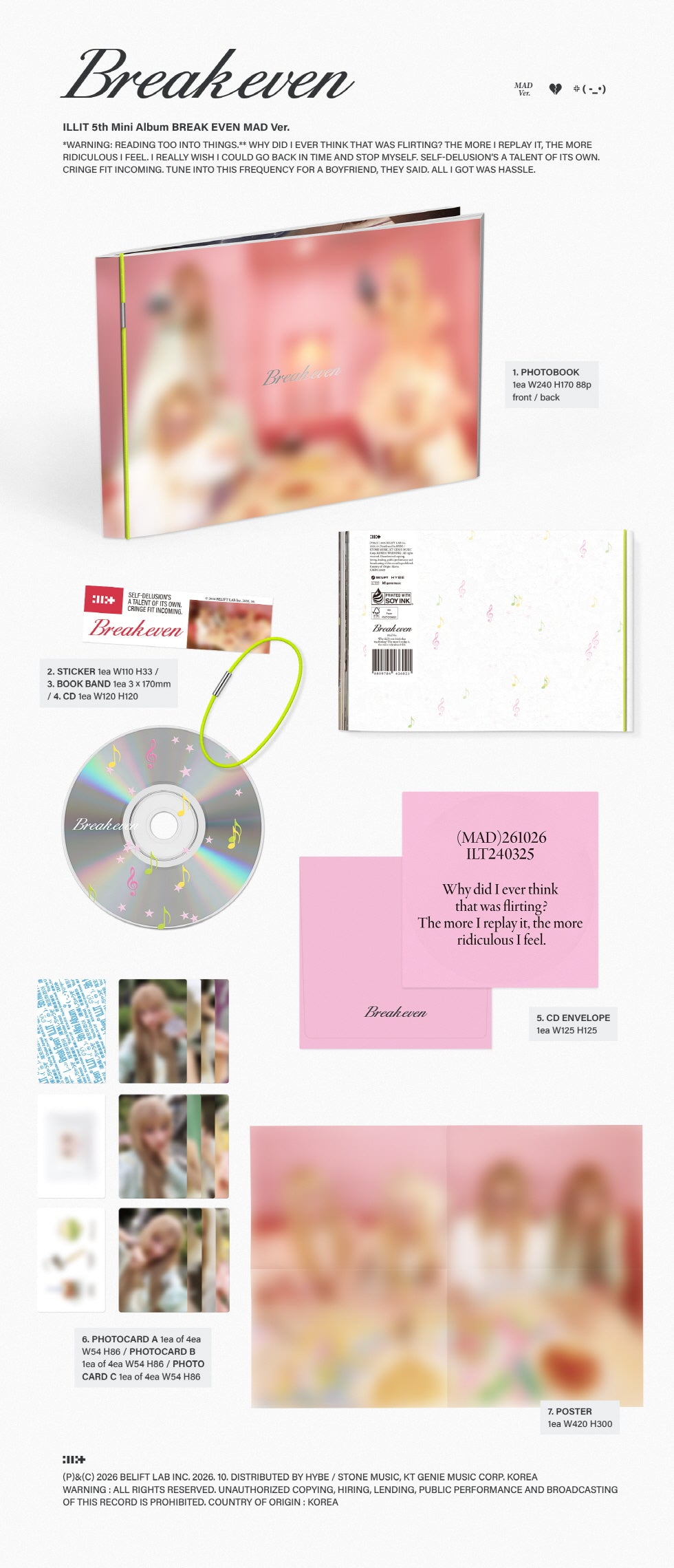 (PRE-ORDER 2026-10-27) ILLIT - 5th Mini Album [BREAK EVEN] Standard Version (3 Versions) Random 1ea (POB Included - pre-order only)