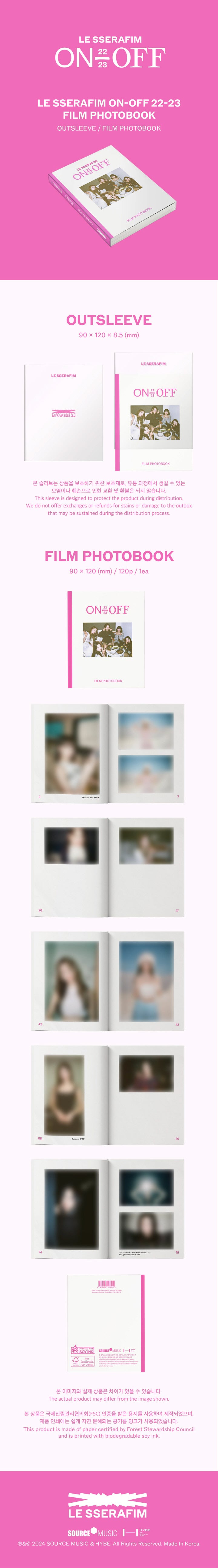 LE SSERAFIM - LE SSERAFIM ON-OFF 22-23 Film Photobook