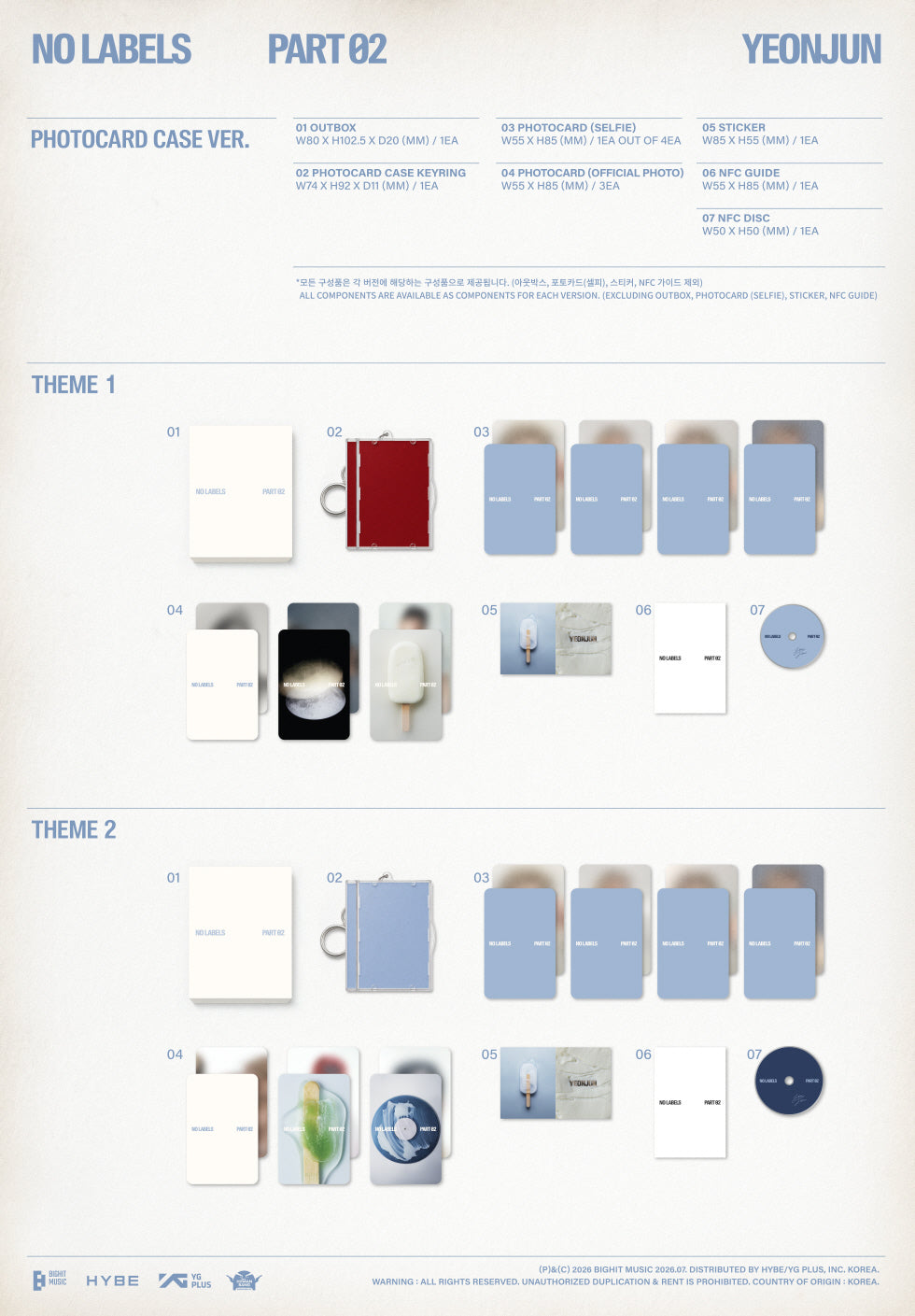 YEONJUN (TXT) - [NO LABELS: PART 02] Photocard Case Version (2 Versions) Random 1ea