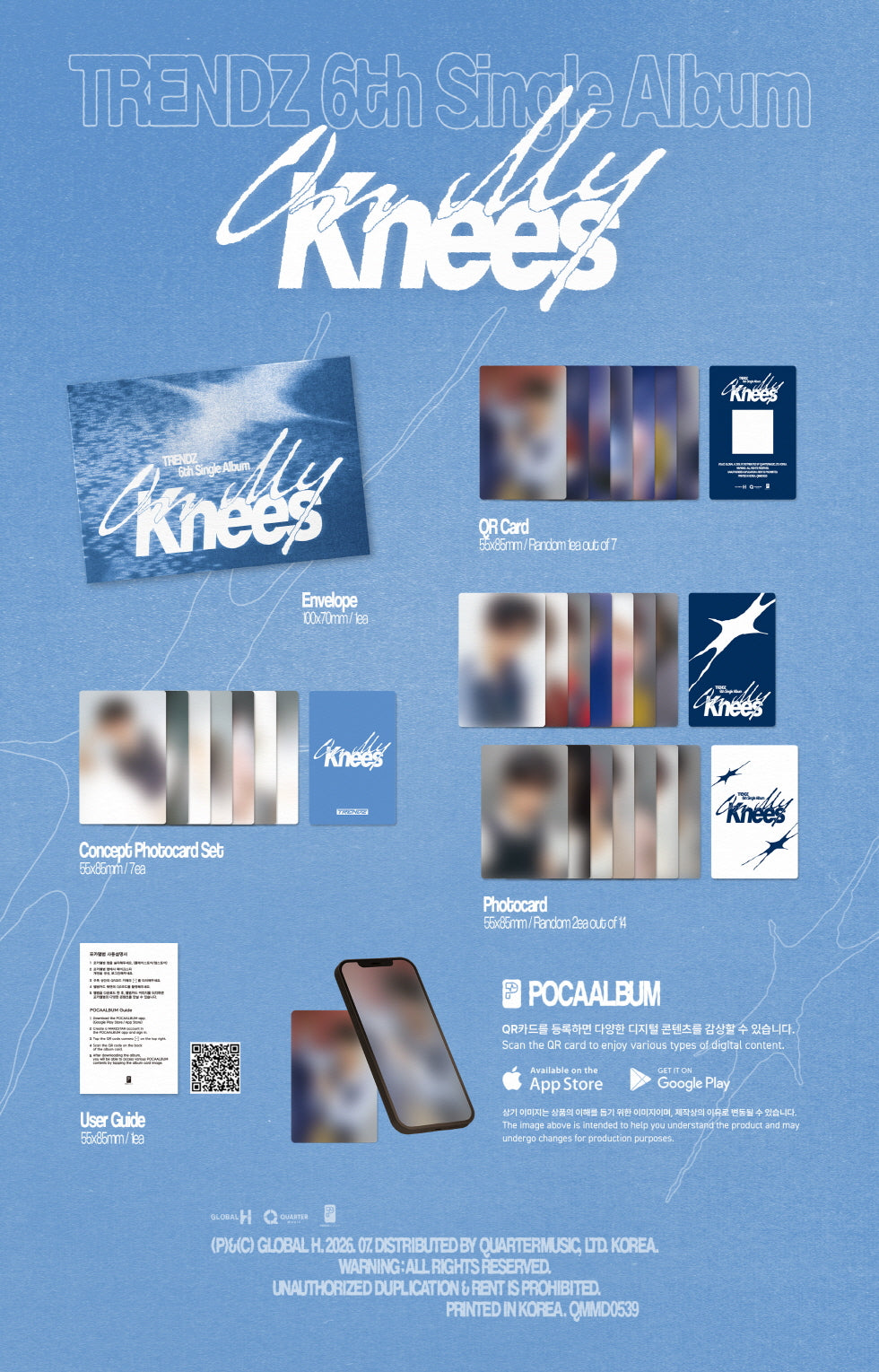 (PRE-ORDER 2026-07-09) TRENDZ - 6th Single Album [On My Knees] POCAALBUM Version