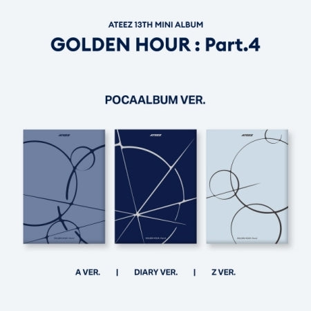 (PRE-ORDER 2026-02-06) ATEEZ - 13th Mini Album [GOLDEN HOUR : Part.4] POCAALBUM Version (3 Versions) Set (MAKESTAR POB 3ea Included)