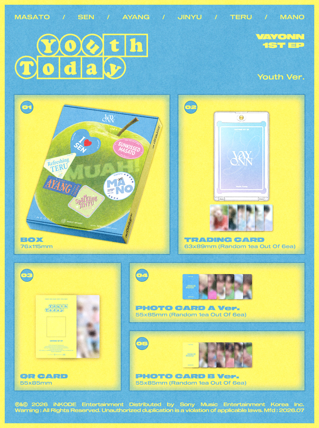 (PRE-ORDER 2026-07-06) VAYONN (베이온) - 1st EP Album [Youth Today] Youth Version