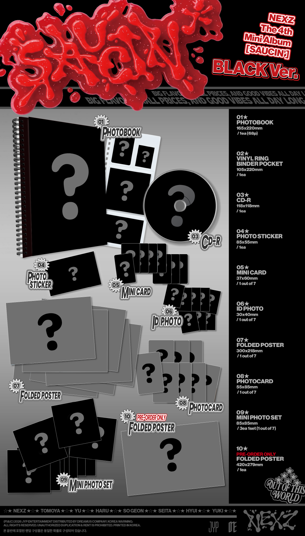 (PRE-ORDER 2026-08-24) NEXZ - 4th Mini Album [SAUCIN'] (2 Versions) Set