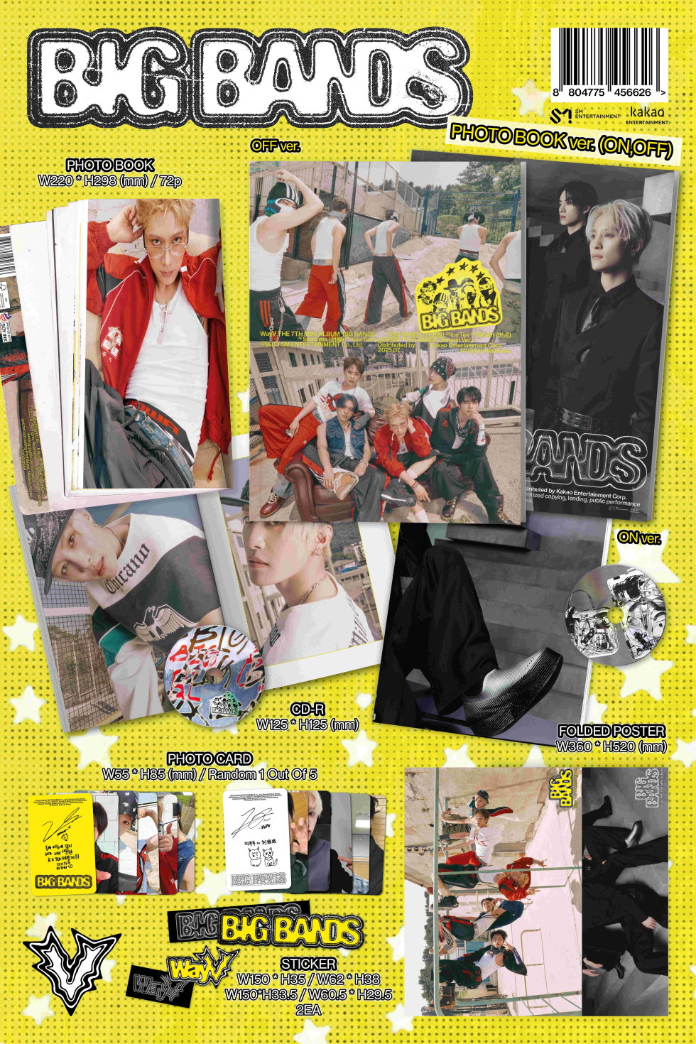 (PRE-ORDER 2025-07-18) WayV - 7th Mini Album [BIG BANDS] Photo Book Version (2 Versions) Set (POB Photocard 2ea Included - pre-order only)