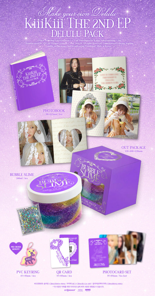 (PRE-ORDER 2026-01-27) KiiiKiii - 2nd EP Album [Delulu Pack] Bubble Version (Limited Edition).