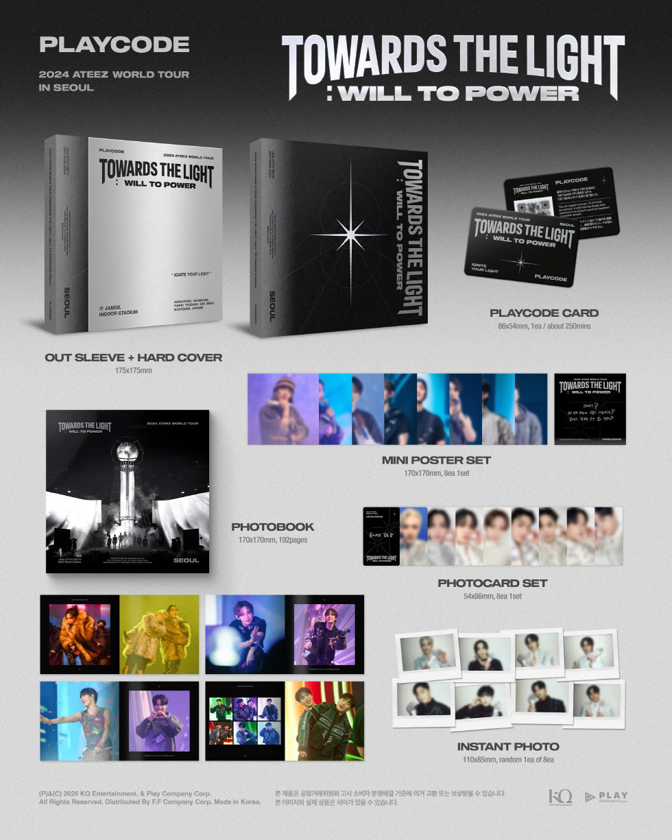 ATEEZ - 2024 ATEEZ WORLD TOUR [TOWARDS THE LIGHT : WILL TO POWER] IN SEOUL PLAYCODE (POB - Postcard 1ea Included)