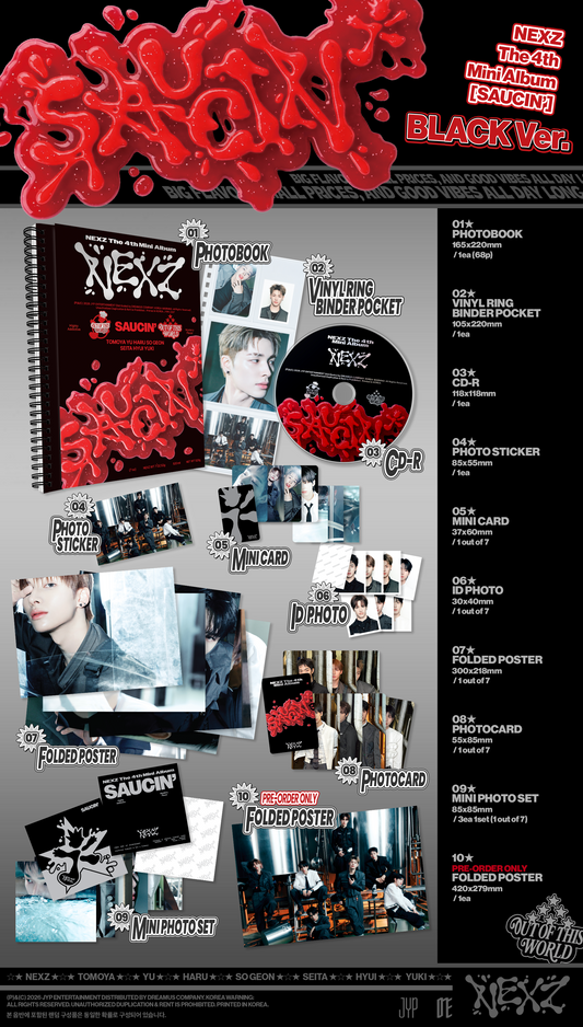 (PRE-ORDER 2026-08-24) NEXZ - 4th Mini Album [SAUCIN'] (2 Versions) Set