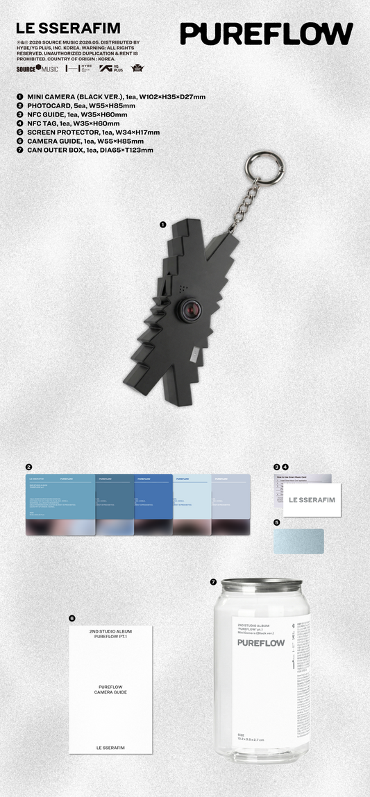 (PRE-ORDER 2026-05-22) LE SSERAFIM - 2nd Studio Album [PUREFLOW pt.1] Mini Camera Version (2 Versions)