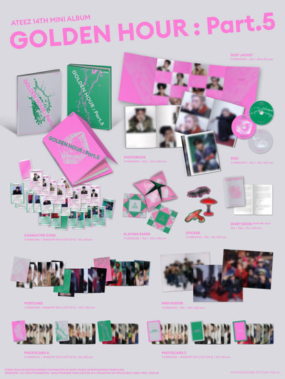 (PRE-ORDER 2026-06-26) ATEEZ - 14th Mini Album [GOLDEN HOUR : Part.5] Standard Version (3 Versions) Set (POB Included - Pre-order only)