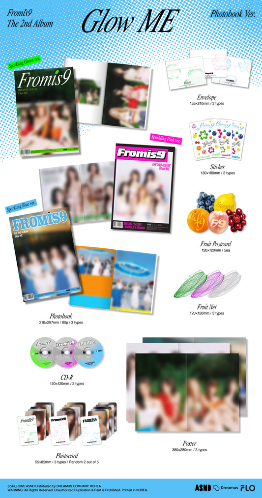 (PRE-ORDER 2026-07-21) fromis_9 - 2nd Album [Glow ME] Photobook Version (3 Versions) Set (POB Included - Pre-order only)