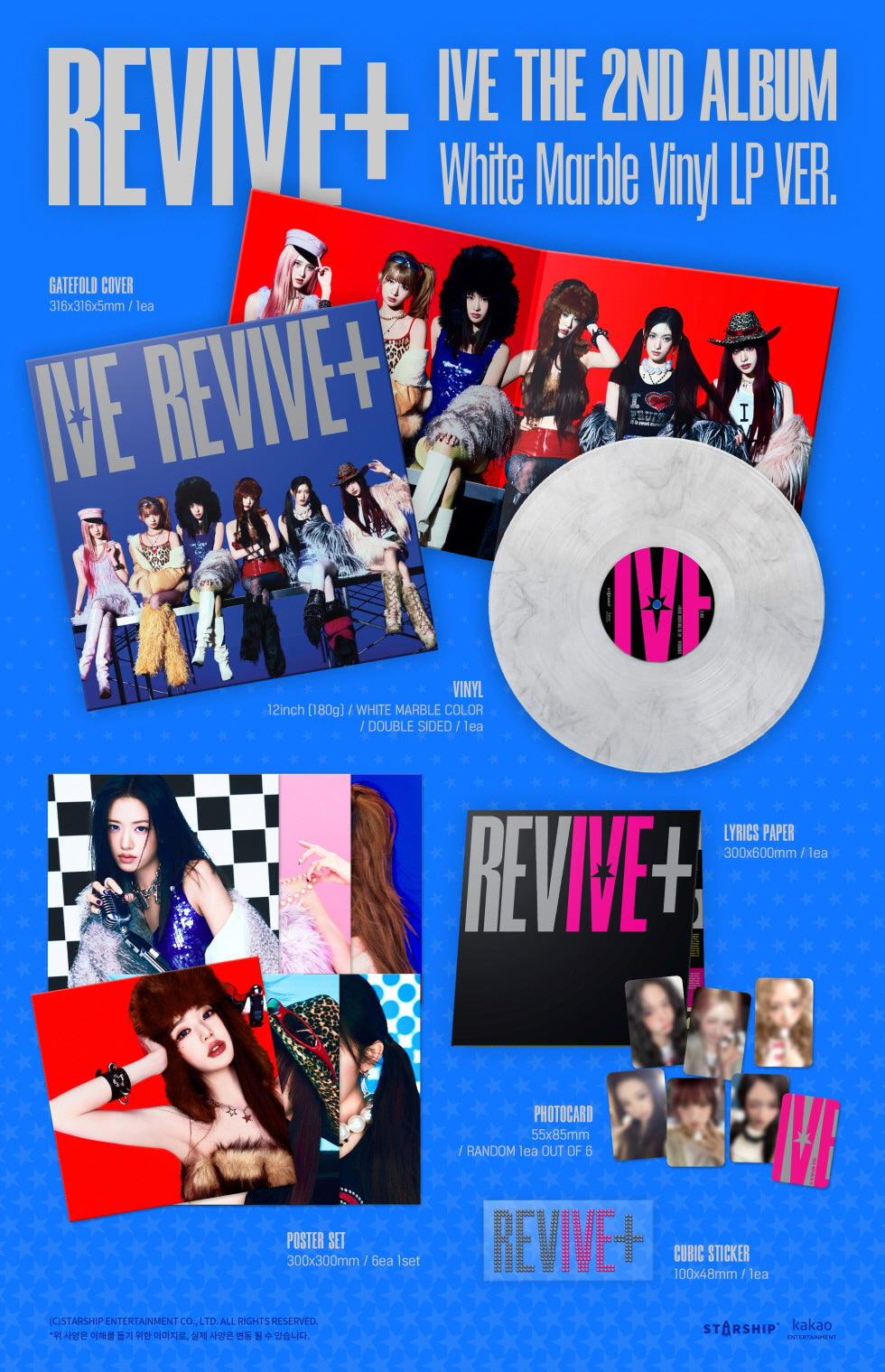 PRE-ORDER 2026-09-30) IVE - 2nd Album [REVIVE+] White Marble LP