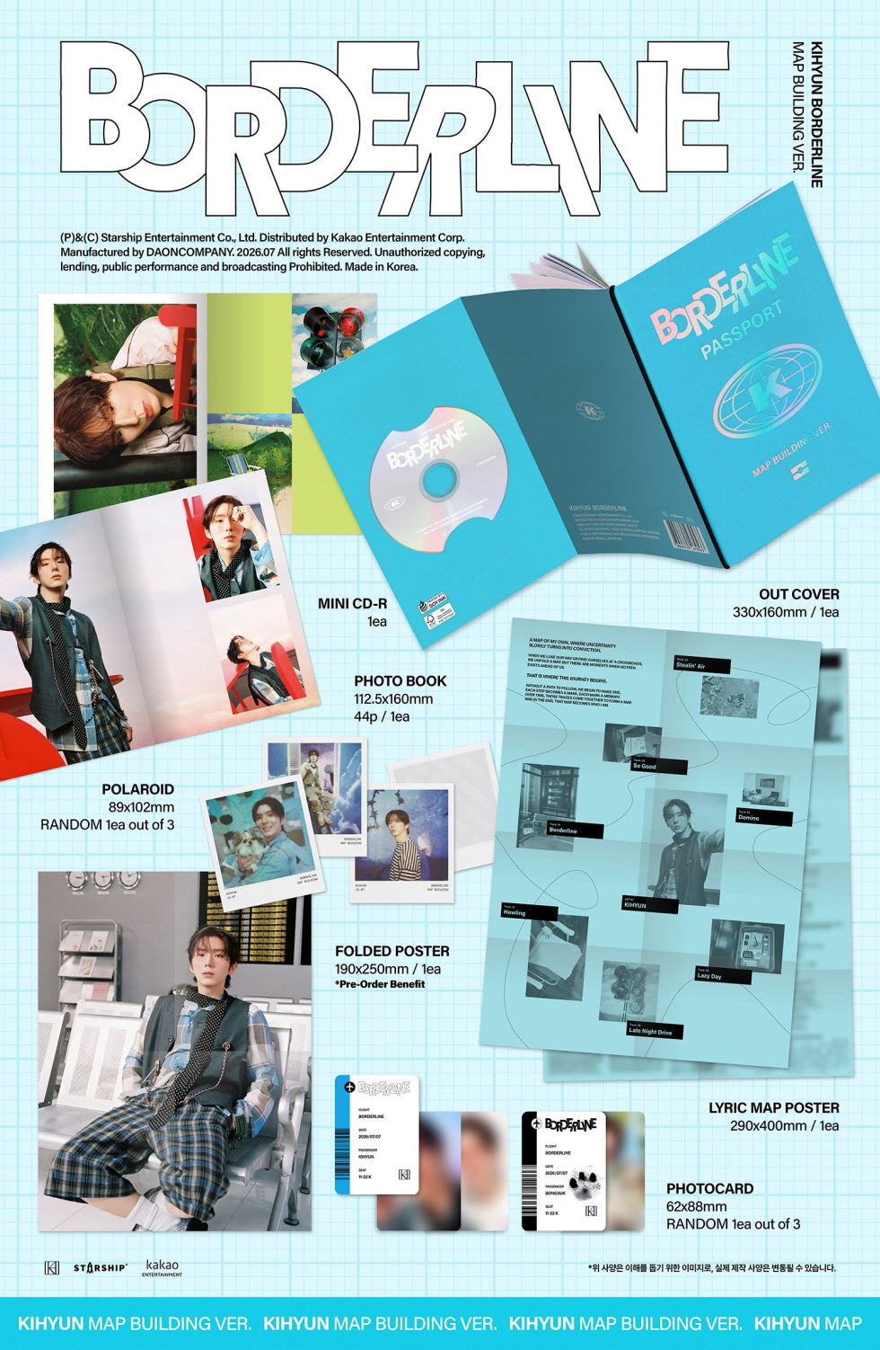 KIHYUN (MONSTA X) - EP Album [BORDERLINE](3 Versions)
