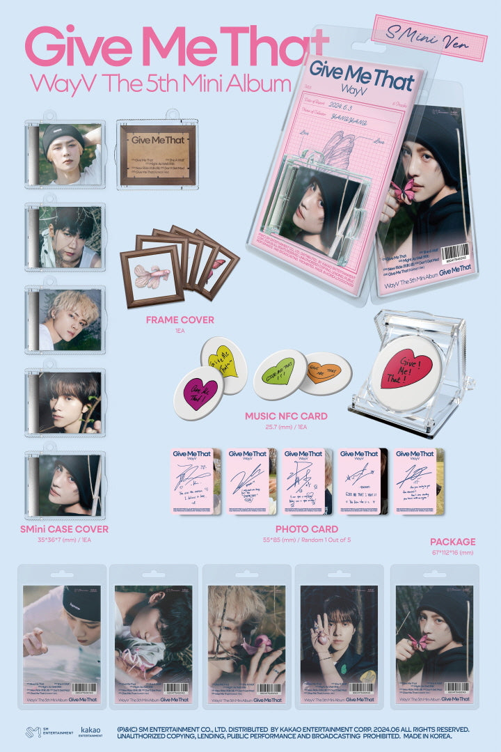 WayV 5th Mini Album Give Me That SMini Version (5 Versions) Random 1ea