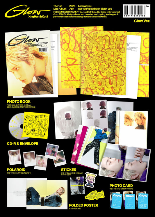 XngHan&Xoul - 1st Mini Album [Glow] Glow Version (2 Versions)(POB Option available)