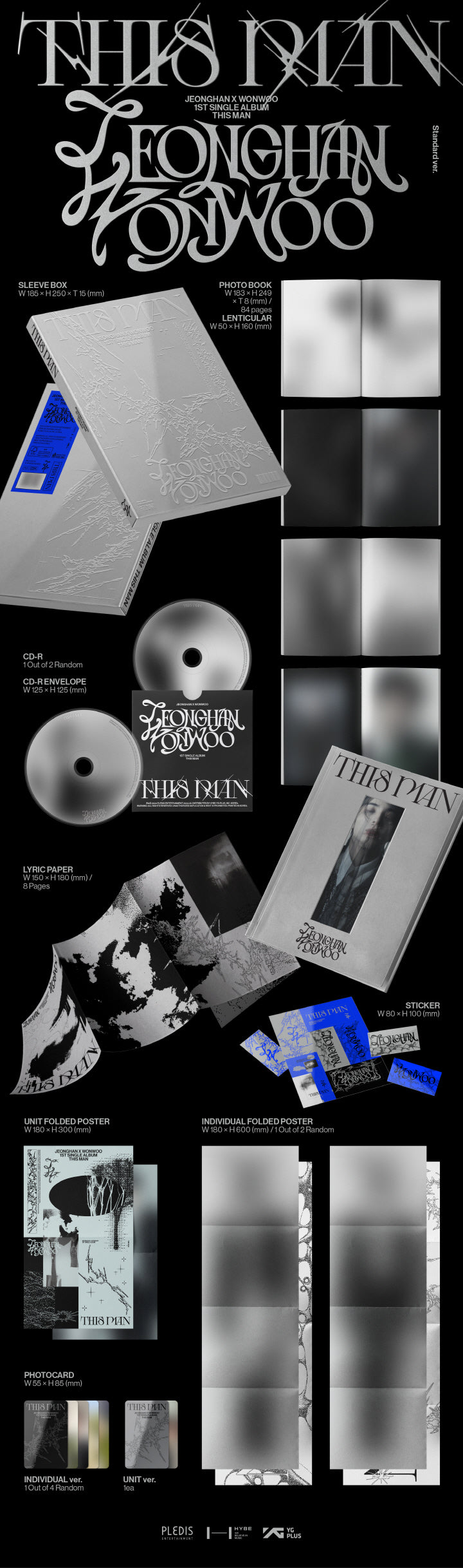 JEONGHAN X WONWOO  Seventeen 1st Single Album This Man Standard Version.