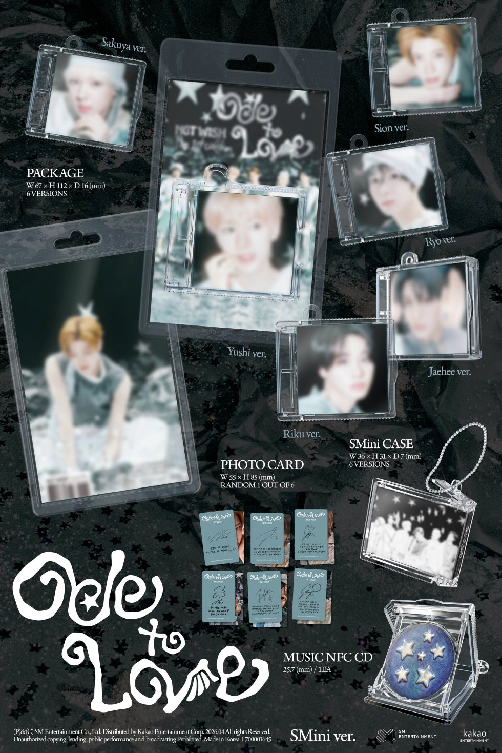 NCT Wish - 1st Full Album [Ode to Love] SMini Version (6 Versions) Random 1ea.