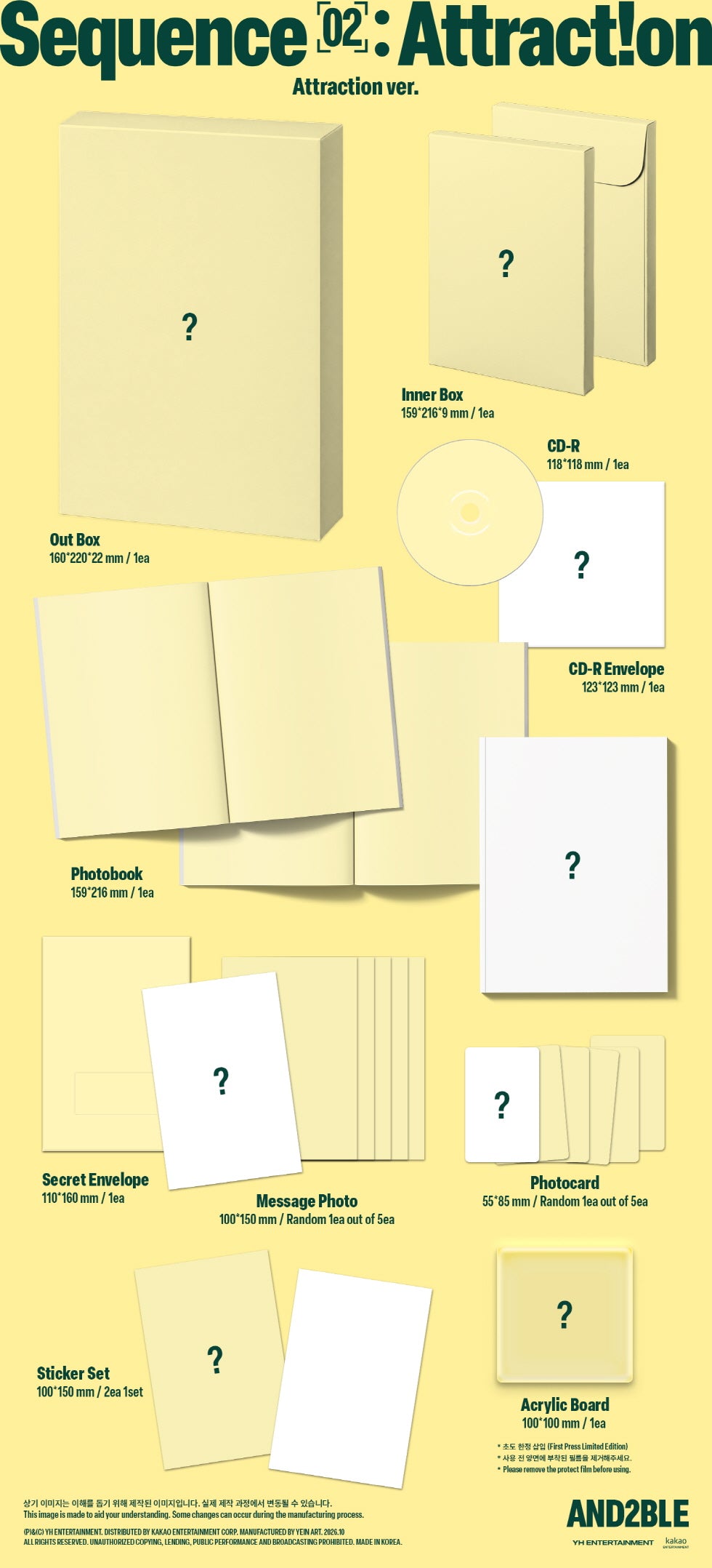 (PRE-ORDER 2026-10-28) AND2BLE (앤더블) - 2nd Mini Album [Sequence 02: Attraction] (3 Versions) Random 1ea (POB Included - pre-order only)