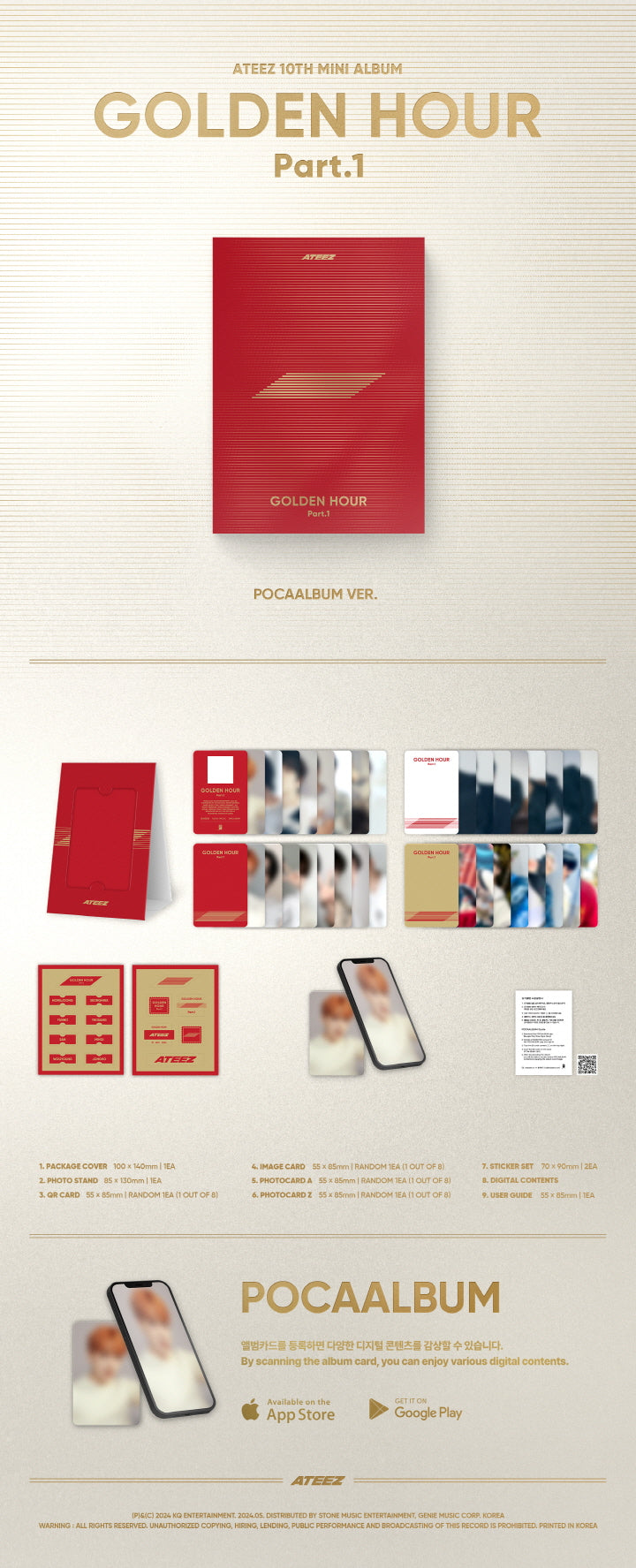 ATEEZ - 10th Mini Album GOLDEN HOUR Part. 1 Pocaalbum Version.