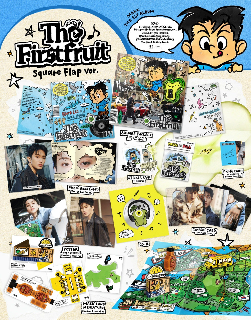 MARK (NCT) - 1st Album [The Firstfruit] Square Flap Version (2 Versions).