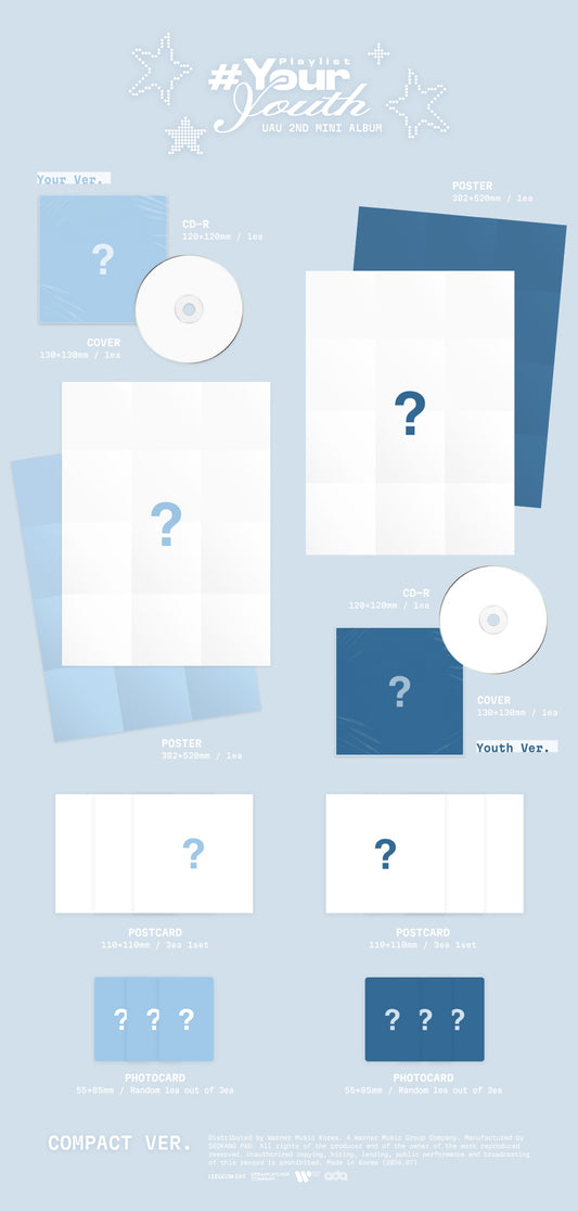 (PRE-ORDER 2026-07-01) UAU - 2nd Mini Album [Playlist #Your Youth] Compact Version (Random 1ea)