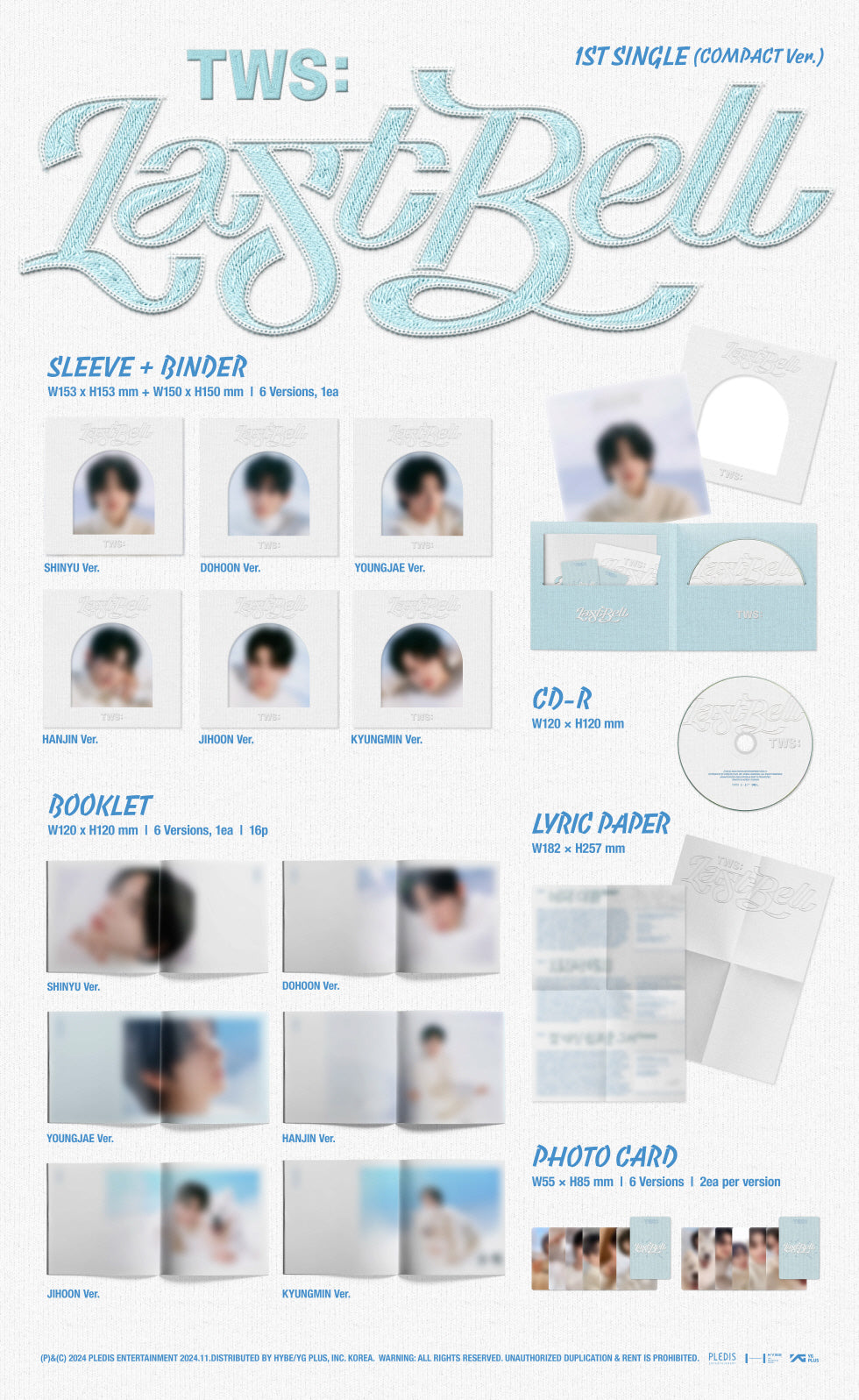 TWS - 1st Single Album Last Bell Compact Version (6 Versions