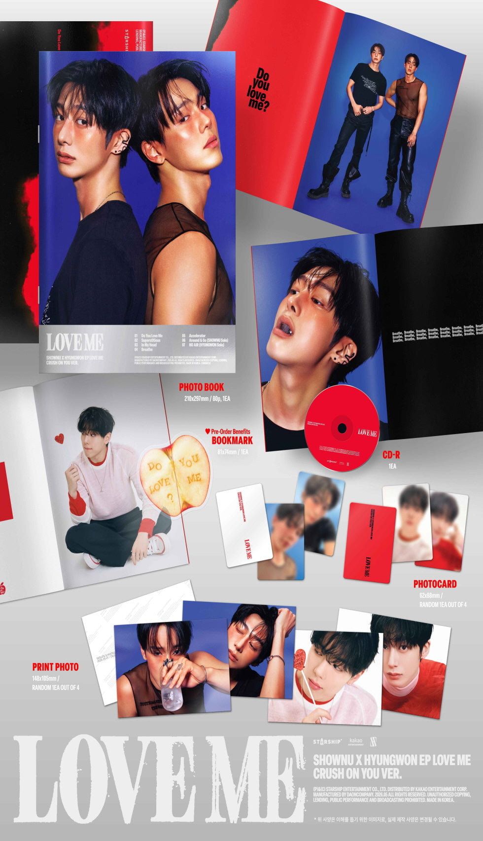 Shownu X Hyungwon (Monsta X) - EP Album [LOVE ME] Standard Version (3 Versions)