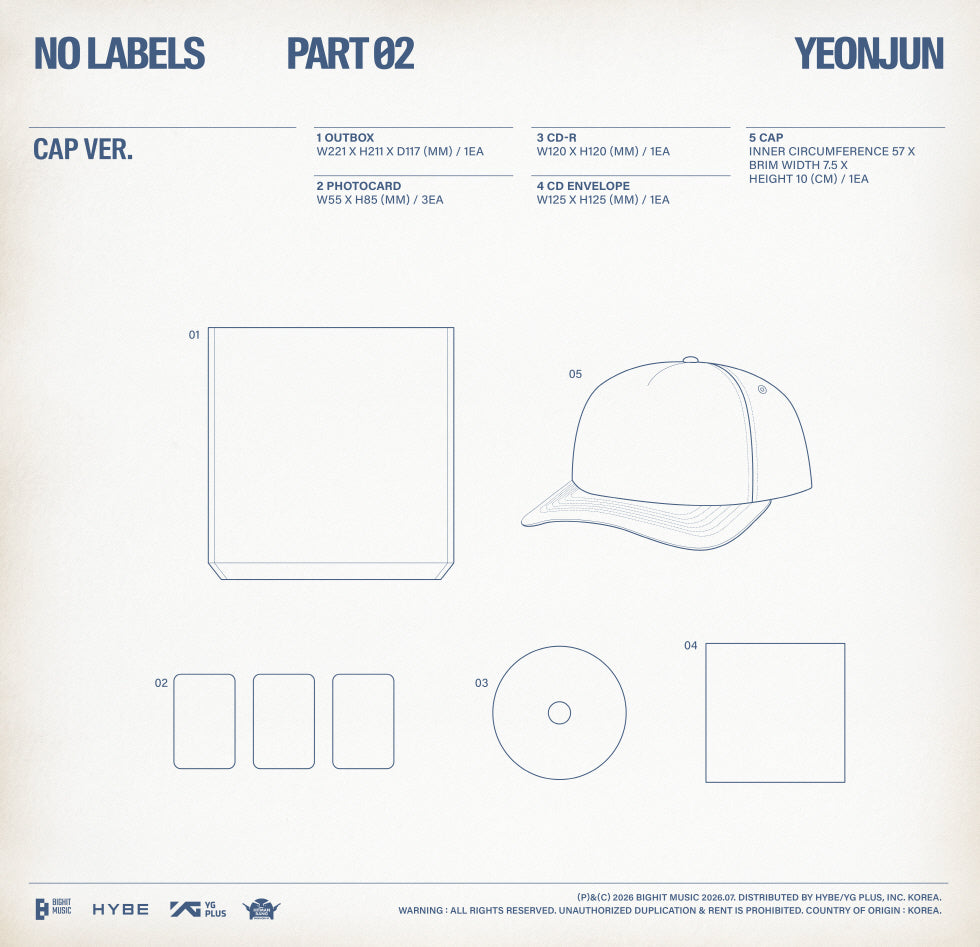 (PRE-ORDER 2026-07-10) YEONJUN (TXT) - [NO LABELS: PART 02] Cap Version