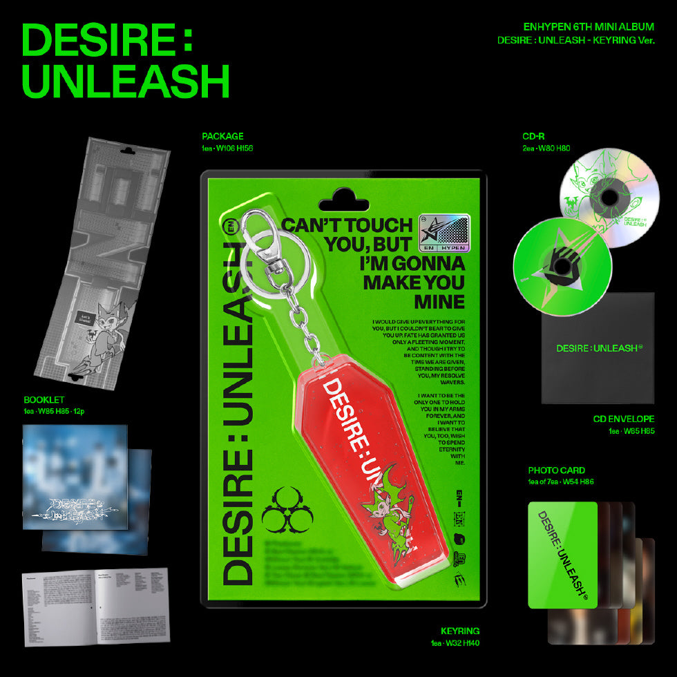 (PRE-ORDER 2025-06-05) ENHYPEN - 6th Mini Album [Desire : Unleash] KEYRING Version