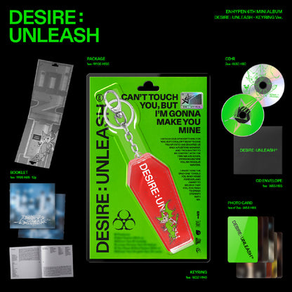 (PRE-ORDER 2025-06-05) ENHYPEN - 6th Mini Album [Desire : Unleash] KEYRING Version