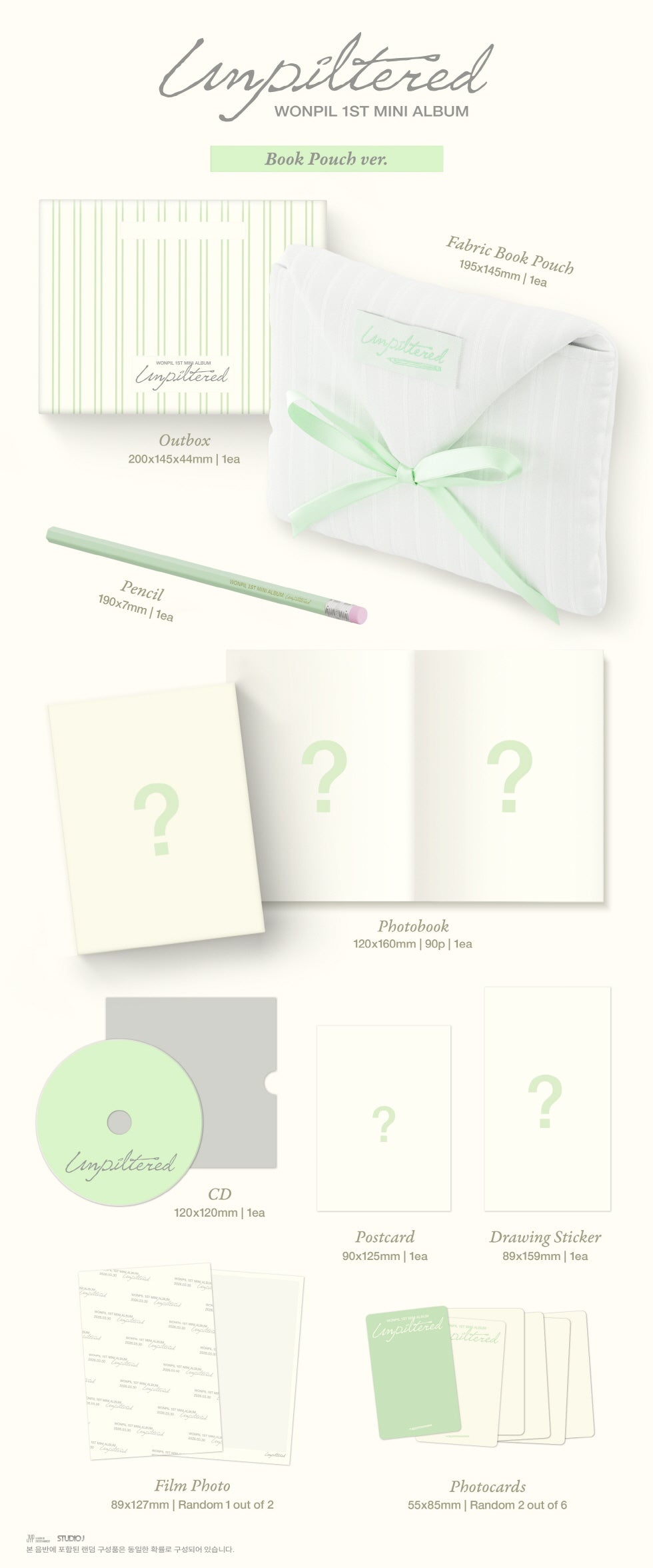 (PRE-ORDER 2026-03-30) Wonpil (Day6) - 1st Mini Album [Unpiltered] Book Pouch Version