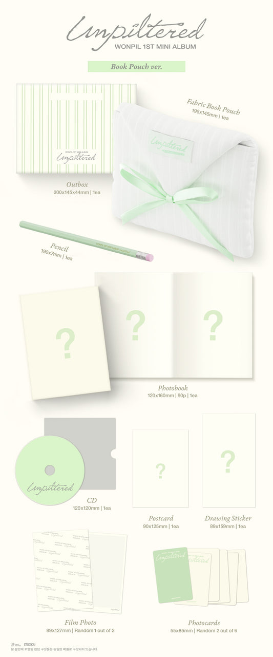 (PRE-ORDER 2026-03-30) Wonpil (Day6) - 1st Mini Album [Unpiltered] Book Pouch Version