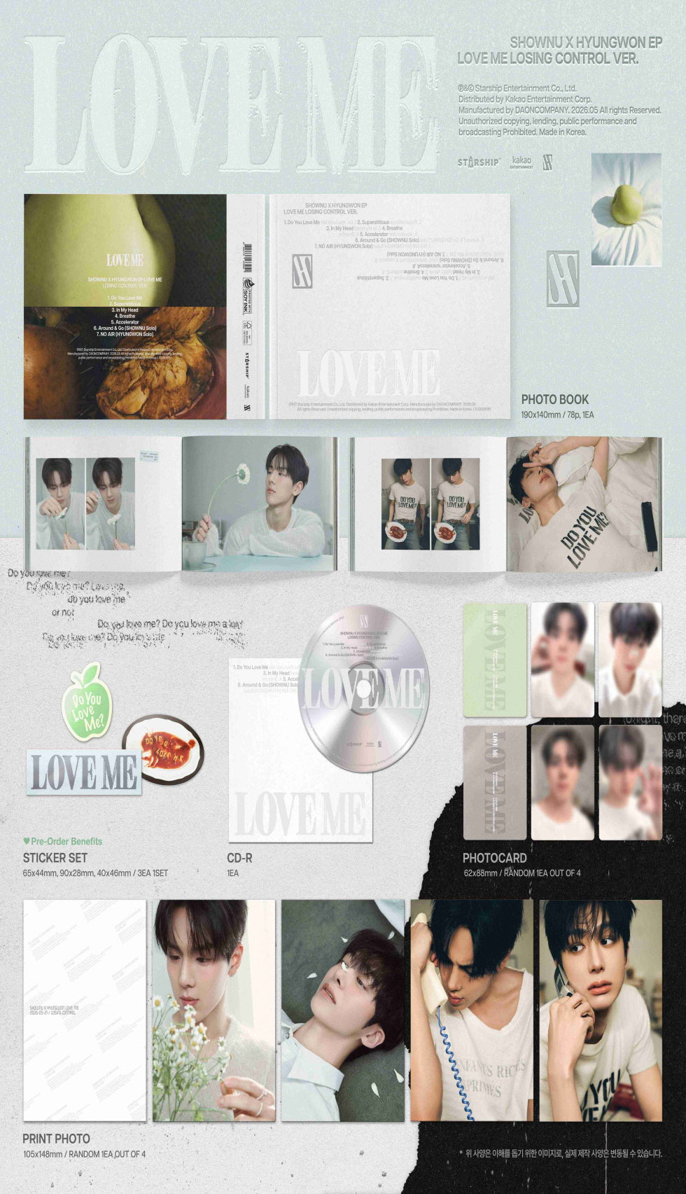 Shownu X Hyungwon (Monsta X) - EP Album [LOVE ME] Standard Version (3 Versions)