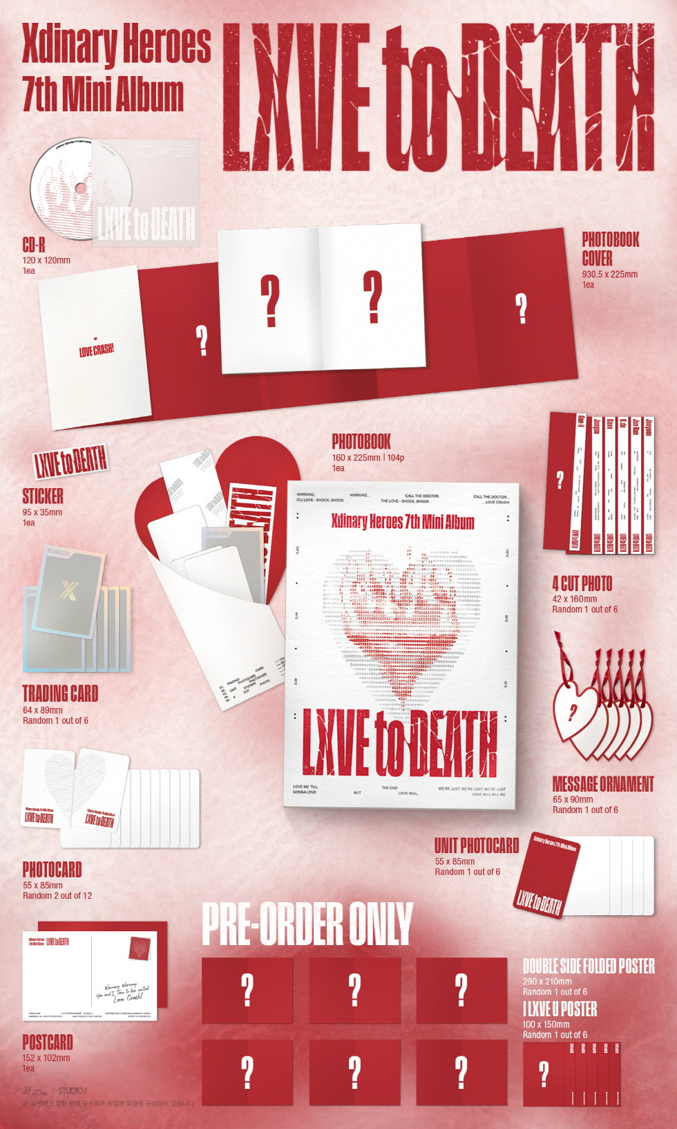(PRE-ORDER 2025-10-24) Xdinary Heroes - 7th Mini Album [LXVE to DEATH] Photobook Version (2 Versions) Set