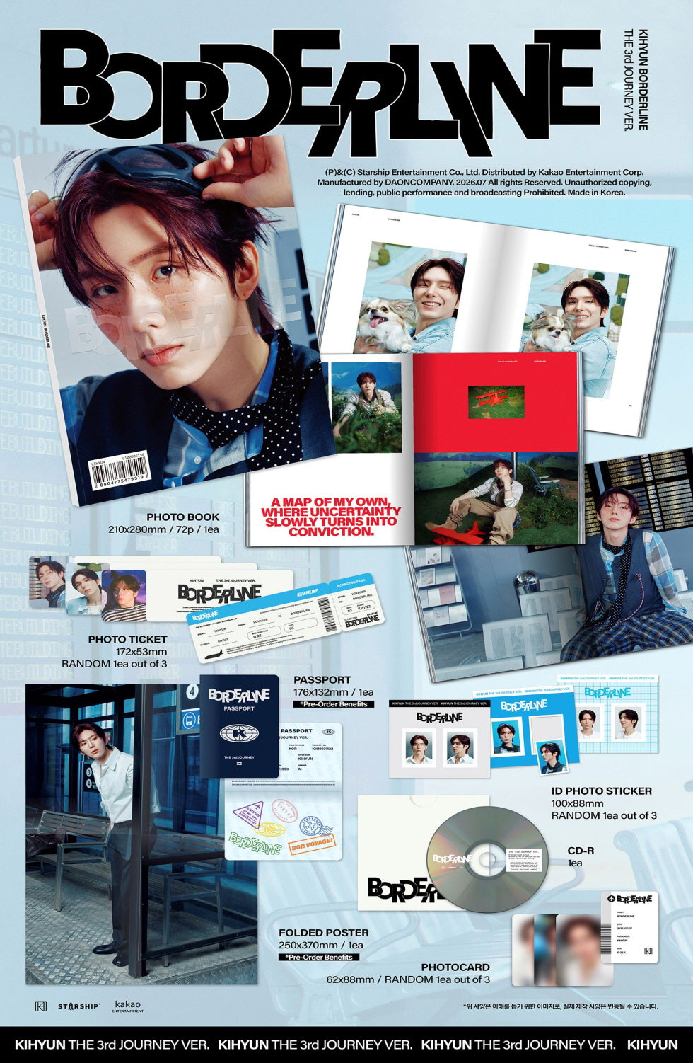 KIHYUN (MONSTA X) - EP Album [BORDERLINE](3 Versions)