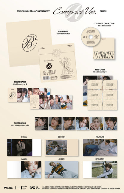 TWS - 5th Mini Album [NO TRAGEDY] Compact Version (3 Versions) Random 1ea