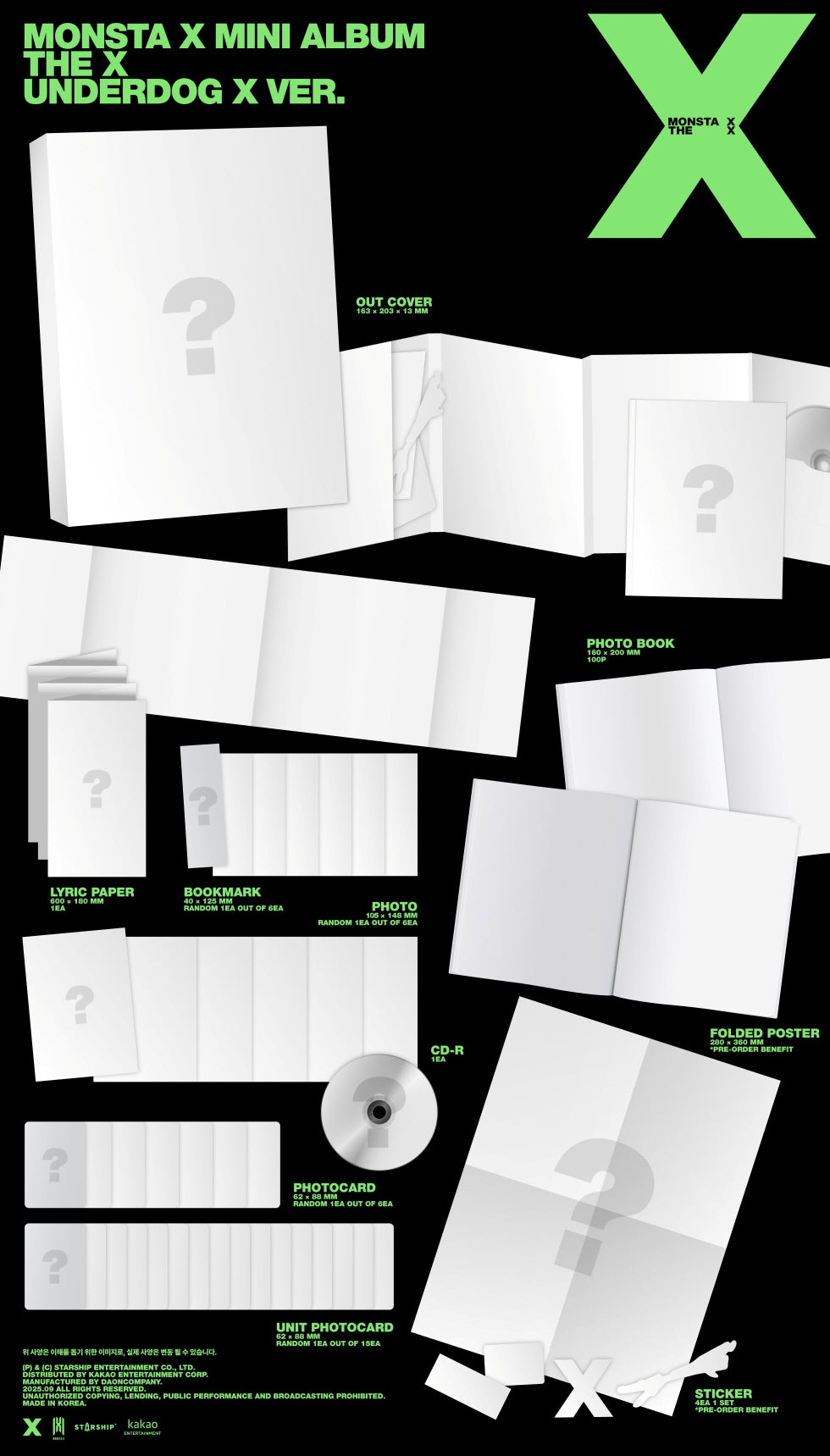 (PRE-ORDER 2025-09-02) MONSTA X - 13th Mini Album [THE X] (4 Versions) Random 1ea