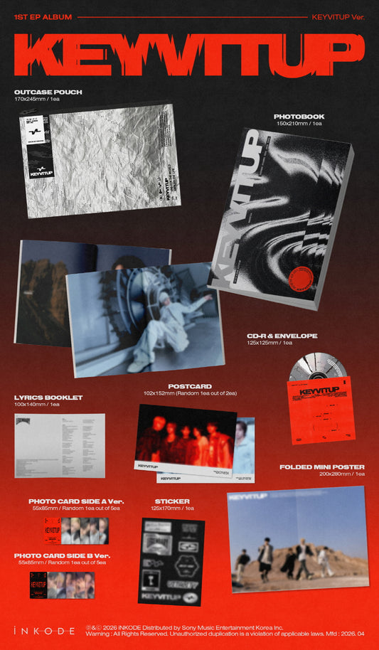 (PRE-ORDER 2026-04-08) KEYVITUP - 1st EP Album [KEYVITUP] Standard Version (2 Versions) Random 1ea