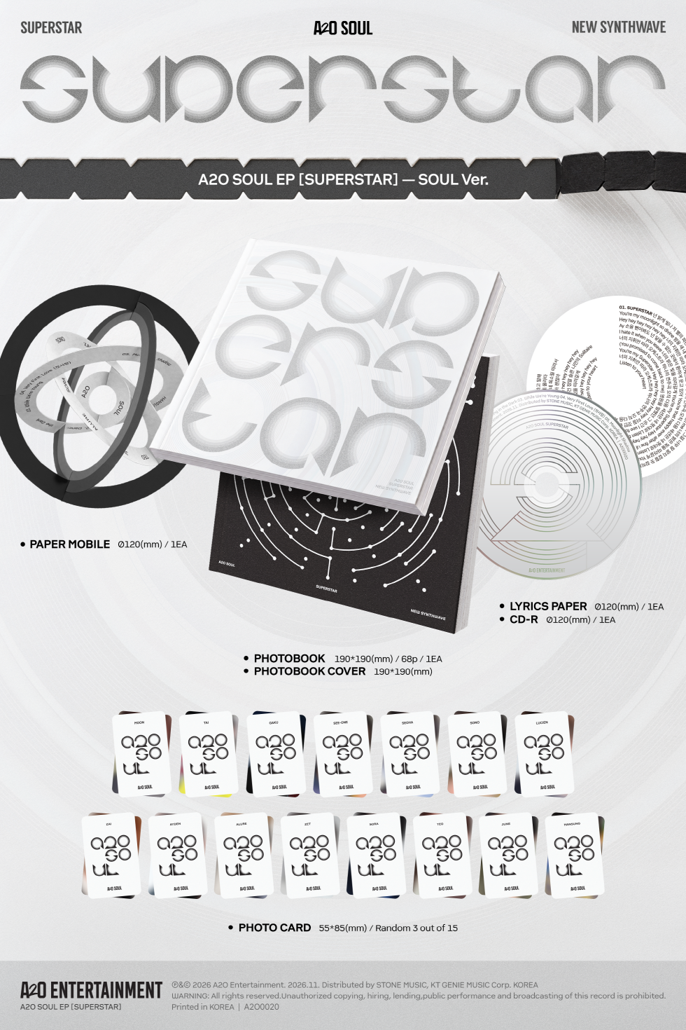 (PRE-ORDER 2026-11-10) A2O SOUL (에이투오 소울) - EP Album [SUPERSTAR] (2 Versions) Random 1ea