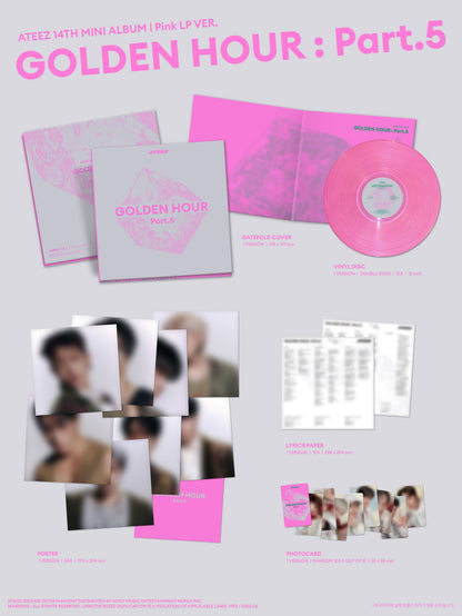 (PRE-ORDER 2026-06-30) ATEEZ - 14th Mini Album [GOLDEN HOUR : Part.5] Pink LP Vinyl Version (SPECIAL DEAL)