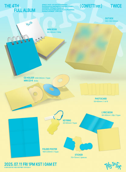 (PRE-ORDER 2025-07-11) Twice - 4th Full Album [THIS IS FOR] CONFETTI Version
