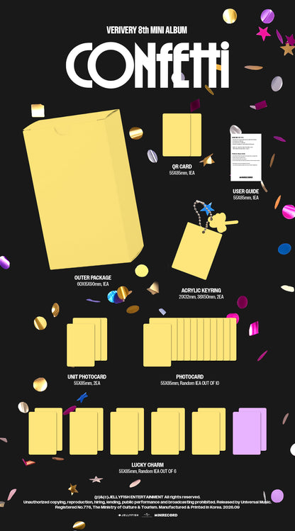 (PRE-ORDER 2026-09-07) VERIVERY 베리베리 - 8th Mini Album [CONFETTI] Luckycharm Version