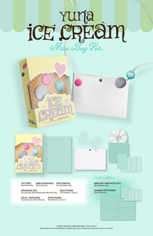 (PRE-ORDER 2026-03-23) YUNA (ITZY) - 1st Mini Album [Ice Cream] Mini Bag Version (POB Included - Pre-order only)