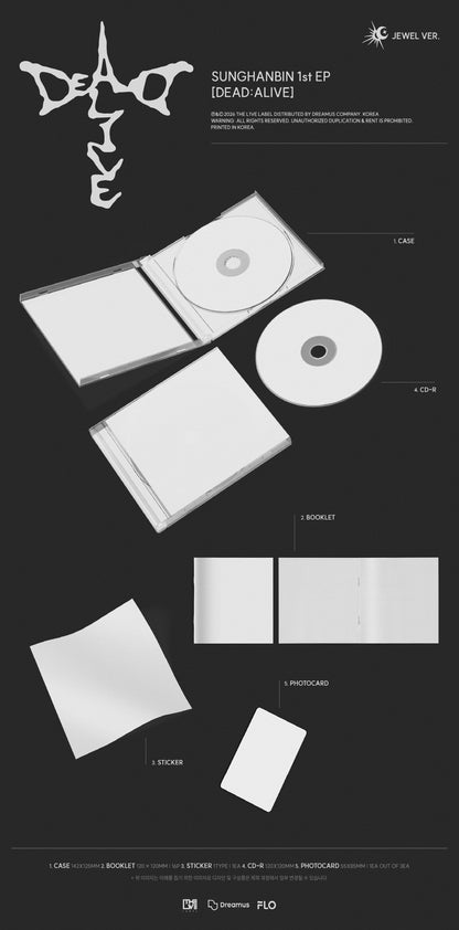 (PRE-ORDER 2026-10-12) SUNGHANBIN 성한빈 - 1st EP Album [DEAD:ALIVE] Jewel Version (2 Versions) Set
