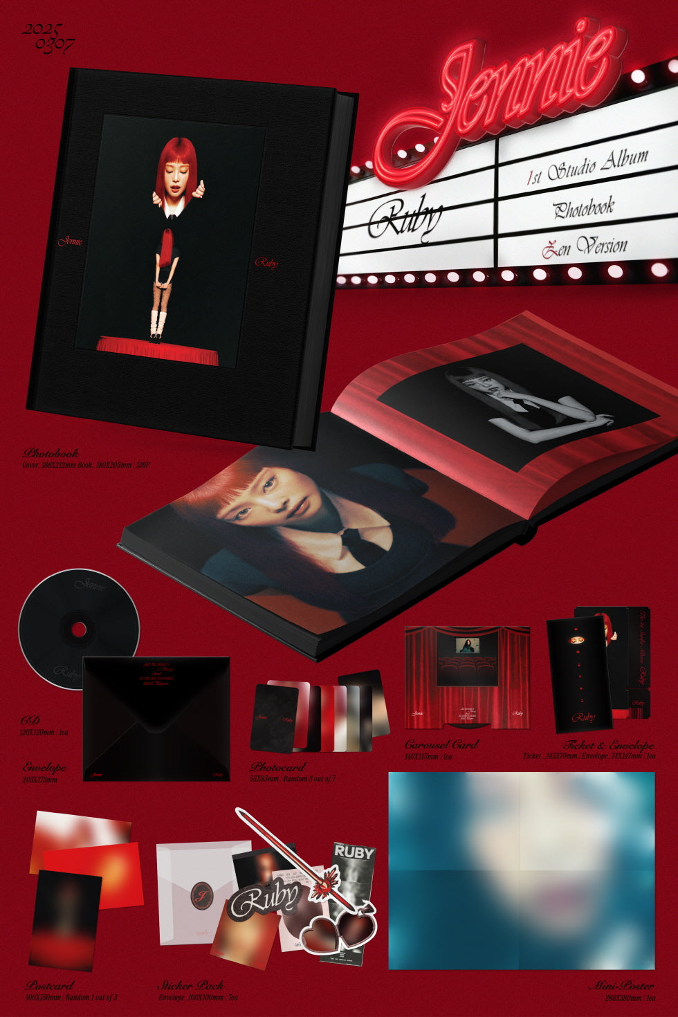Jennie (BLACKPINK) - The 1st Studio Album [Ruby] Photobook Version (2 Versions).